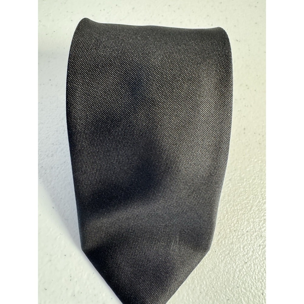 Geoff Nicholson Men's 100% Silk Black Tie Made In Italy EUC Timeless Classic